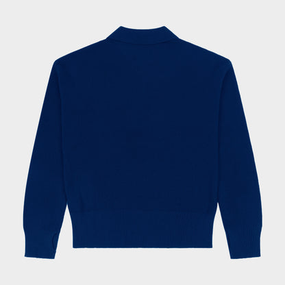 Castilleja Solid Rugby Polo Pullover Navy