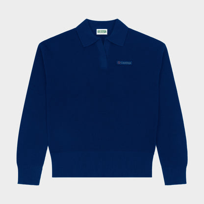 Castilleja Solid Rugby Polo Pullover Navy