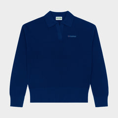 Castilleja Solid Rugby Polo Pullover Navy