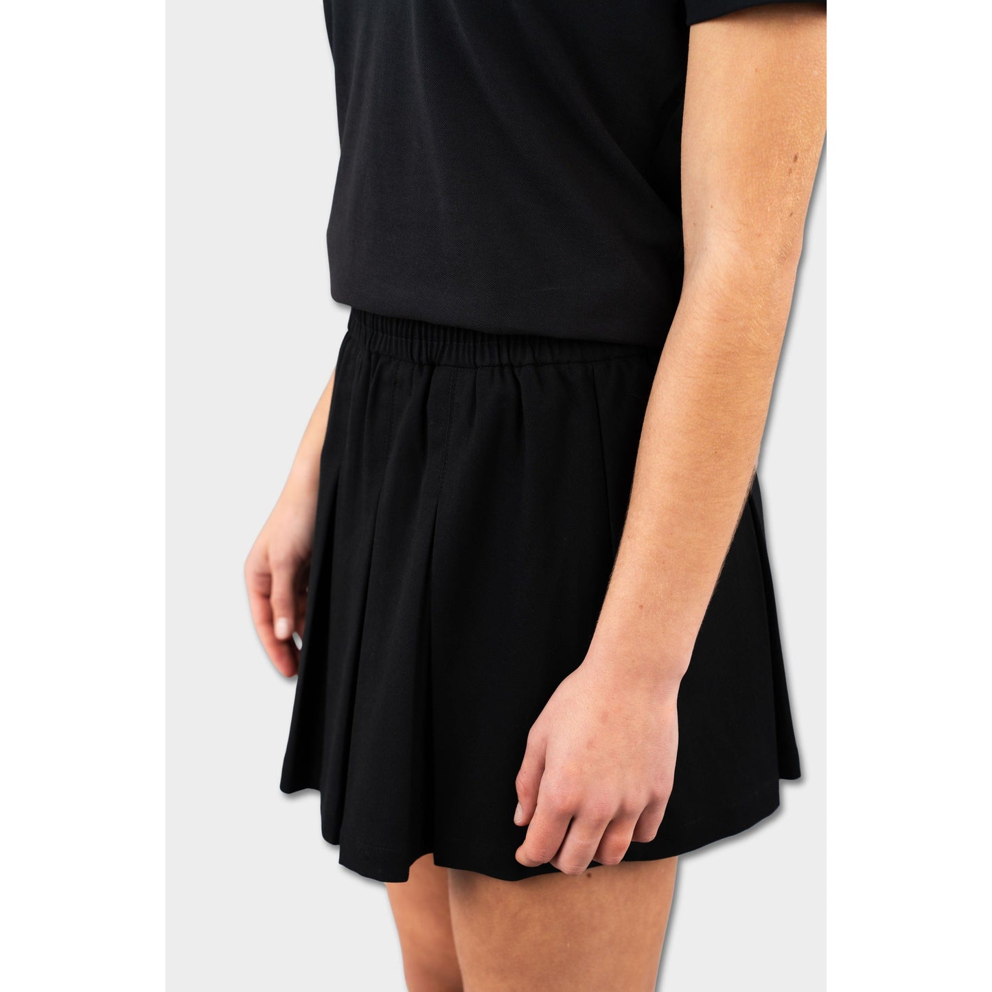 Modern Pleated Skirt with Bike Shorts Black