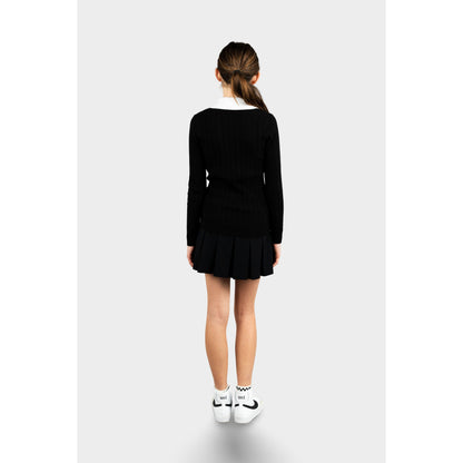 Modern Pleated Skirt with Bike Shorts Black