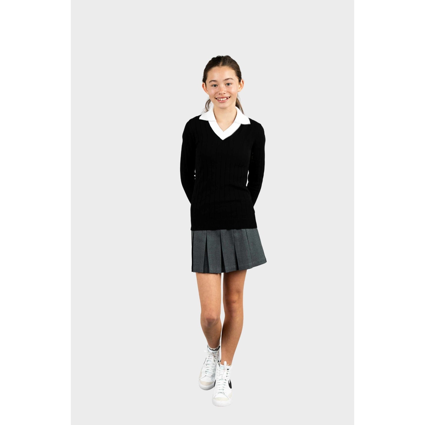 Modern Pleated Skirt with Bike Shorts Black
