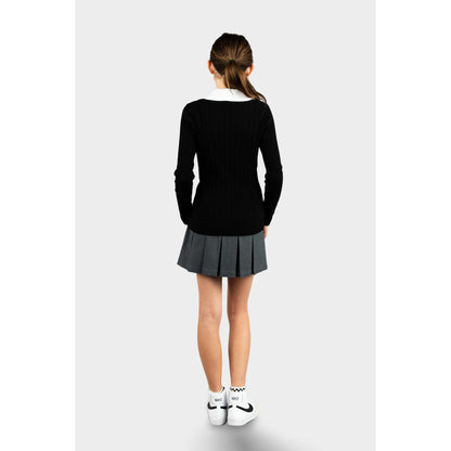 Modern Pleated Skirt with Bike Shorts Charcoal
