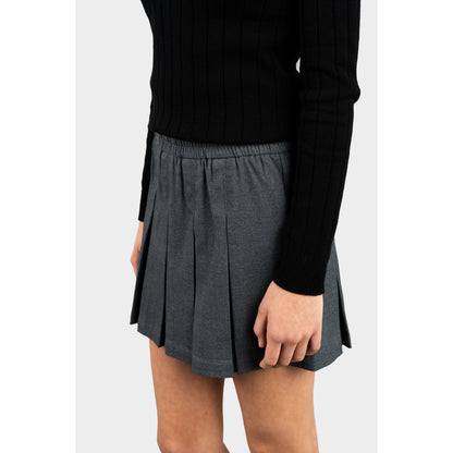 Modern Pleated Skirt with Bike Shorts Charcoal
