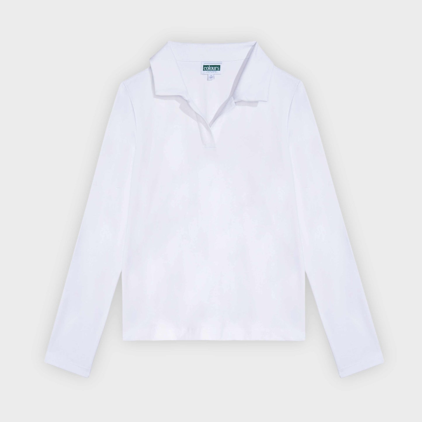 Castilleja Cozy Long Sleeve Polo White