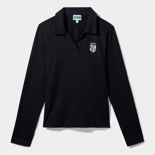 FSHA Cozy Long Sleeve Polo Black