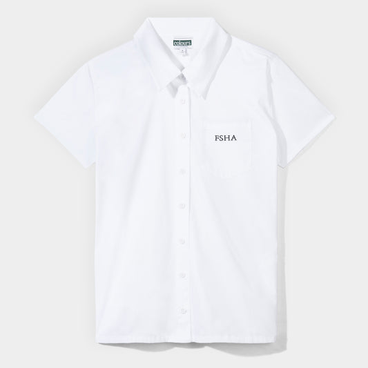 FSHA Short Sleeve Button Down Shirt White