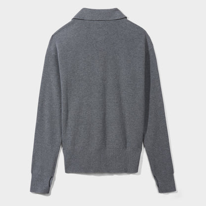 FSHA Solid Rugby Polo Pullover Heather Grey - Back
