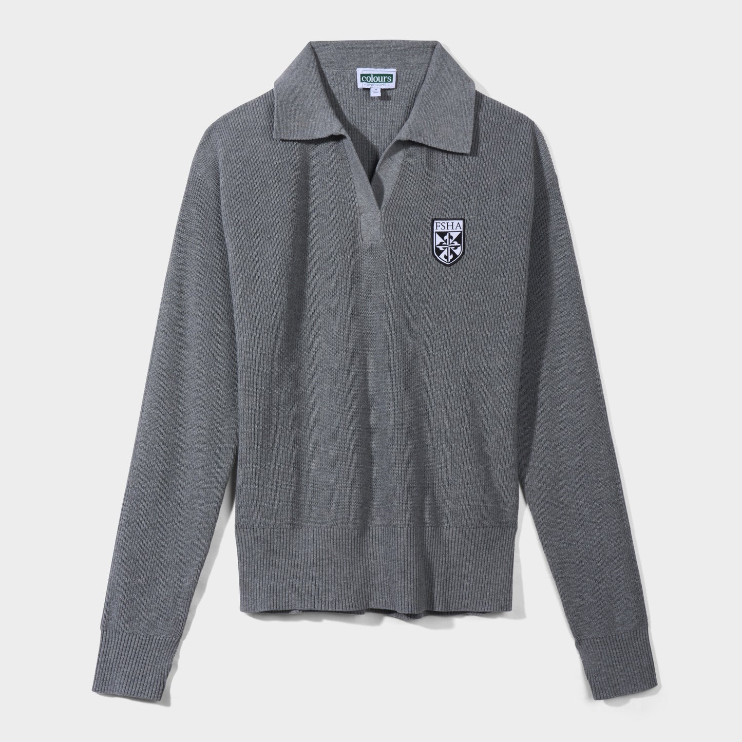 FSHA Solid Rugby Polo Pullover Heather Grey - Front