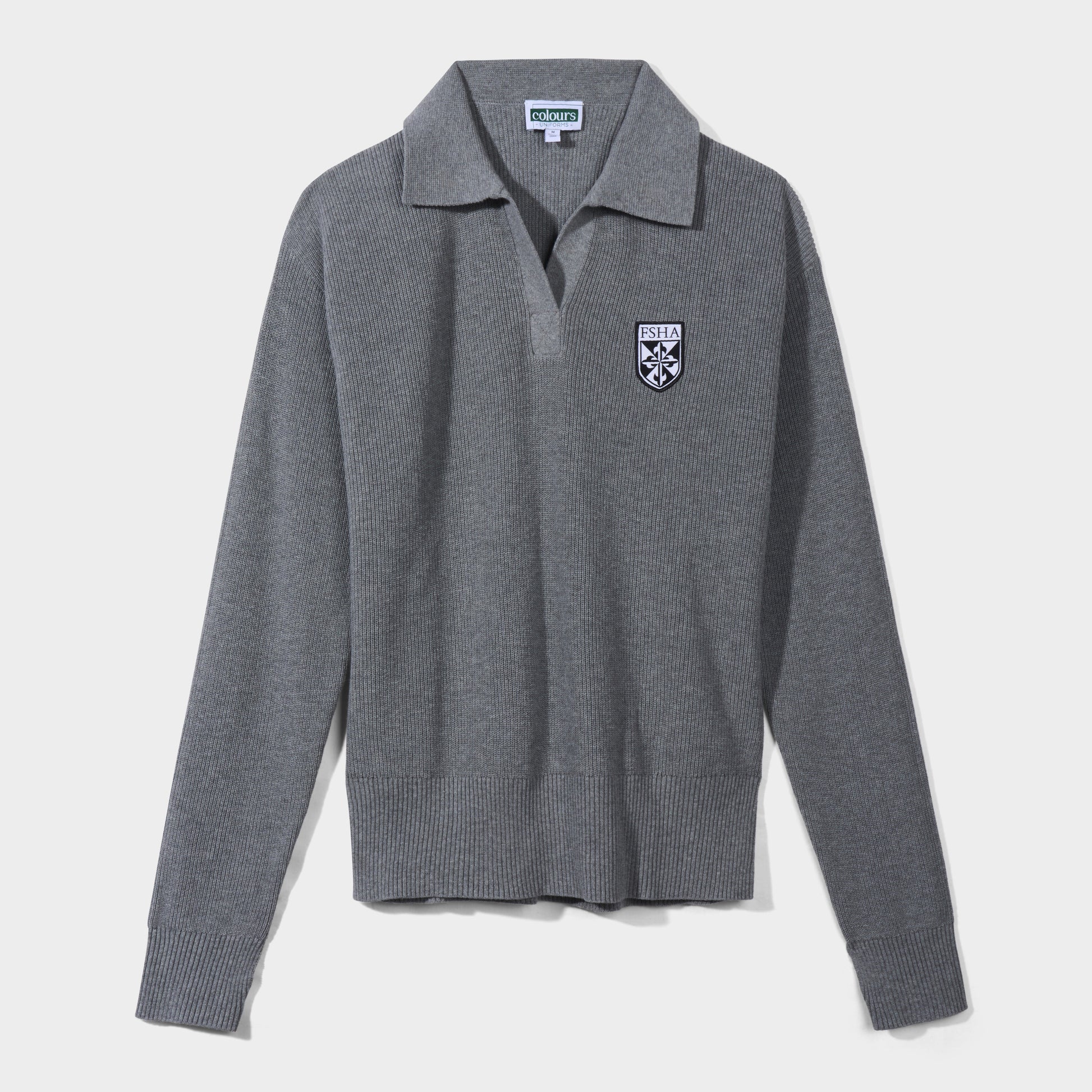 FSHA Solid Rugby Polo Pullover Heather Grey - Front