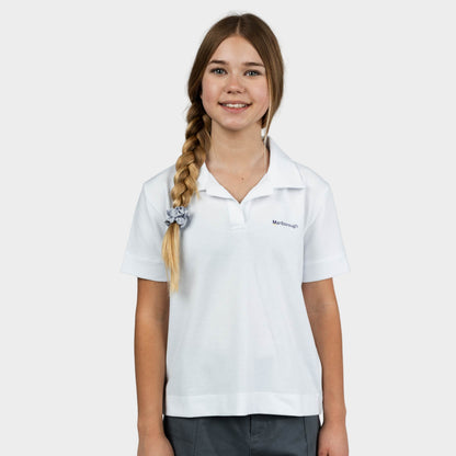 Marlborough Breezy Boxy Short Sleeve Polo White