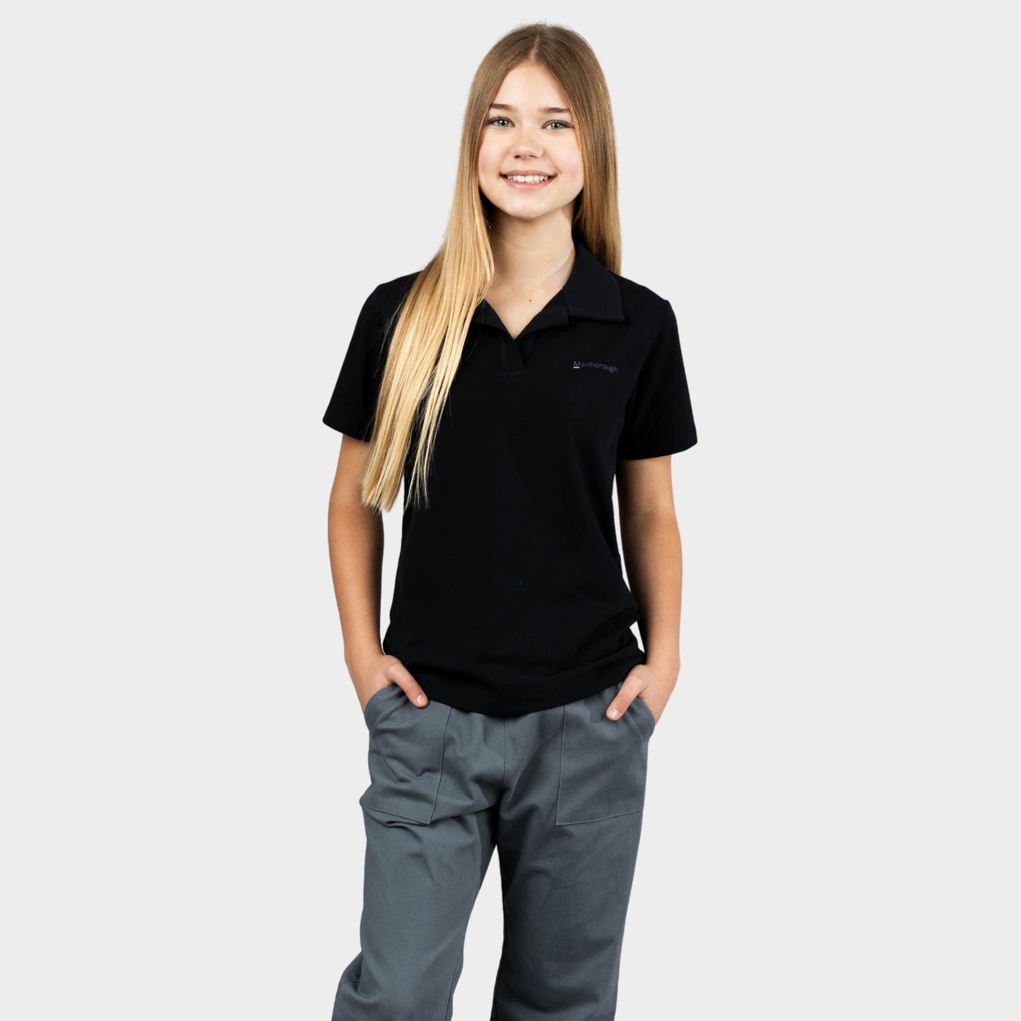 Marlborough Breezy Tailored Short Sleeve Polo Black