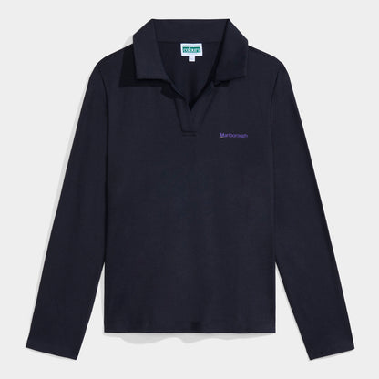 Marlborough Cozy Long Sleeve Polo Black