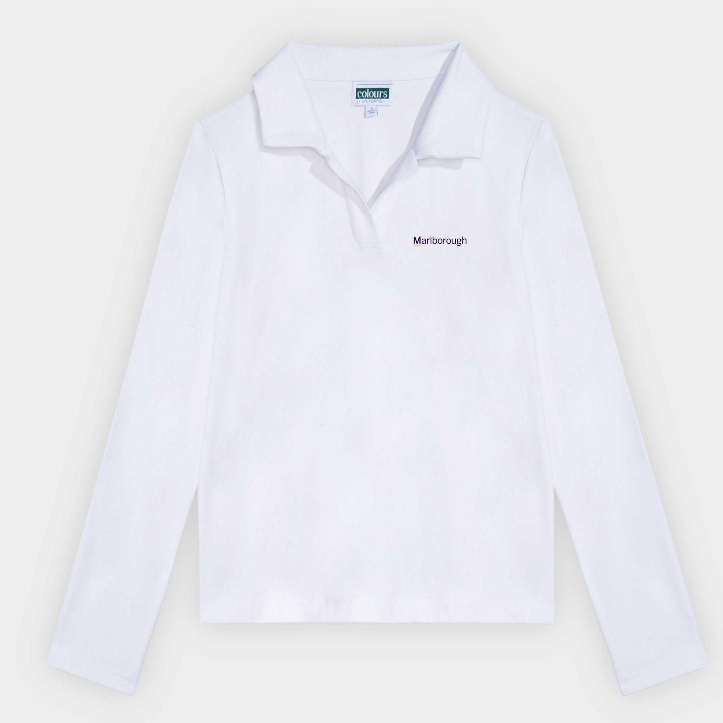 Marlborough Cozy Long Sleeve Polo White