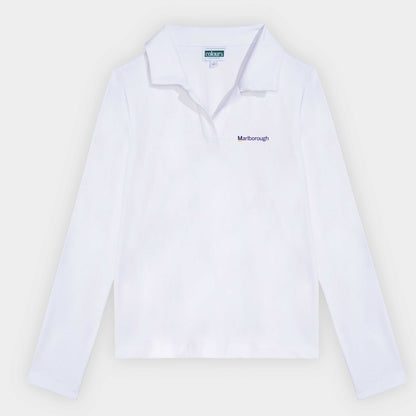 Marlborough Cozy Long Sleeve Polo White