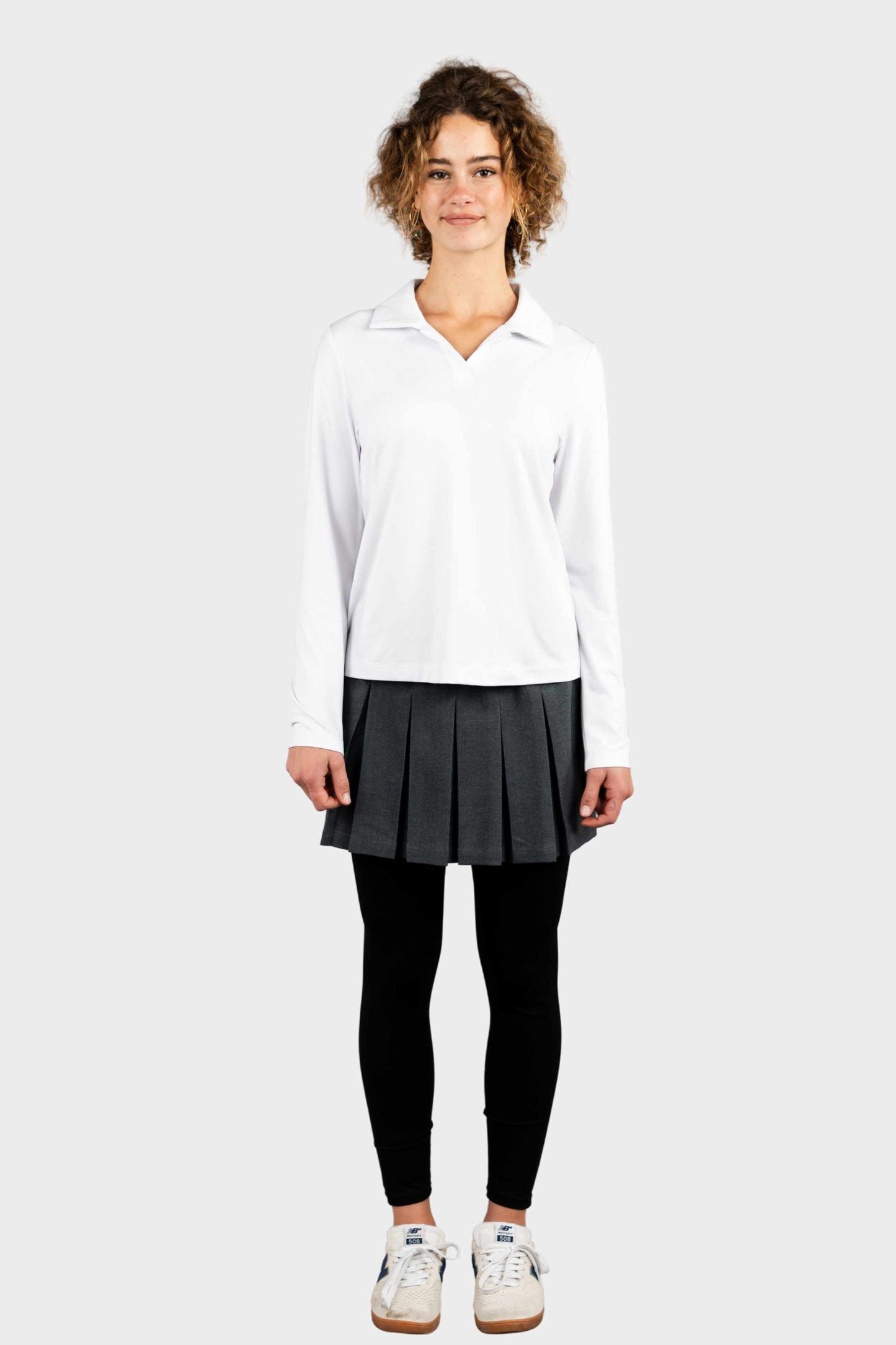 Marlborough Cozy Long Sleeve Polo White