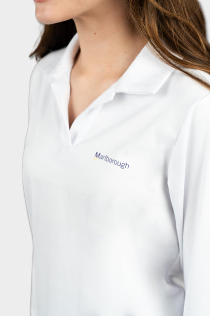 Marlborough Cozy Long Sleeve Polo White