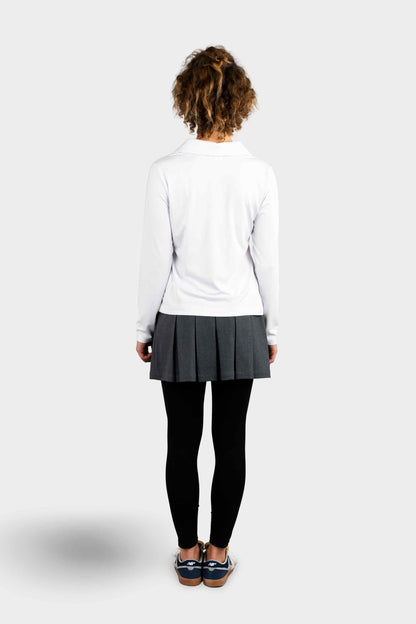 Marlborough Cozy Long Sleeve Polo White
