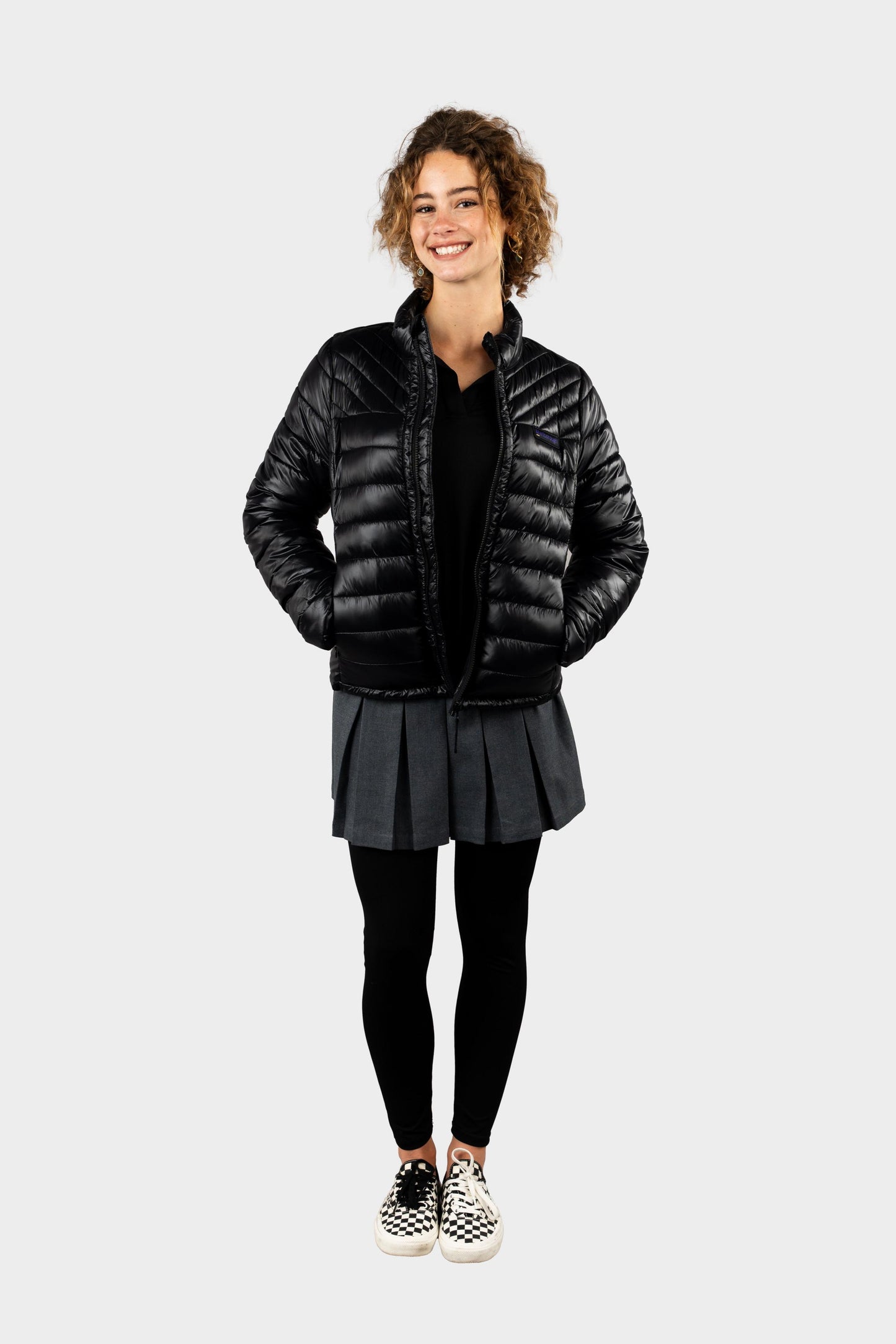 Marlborough Hi-Gloss Puffer Jacket Black