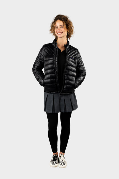 Marlborough Hi-Gloss Puffer Jacket Black