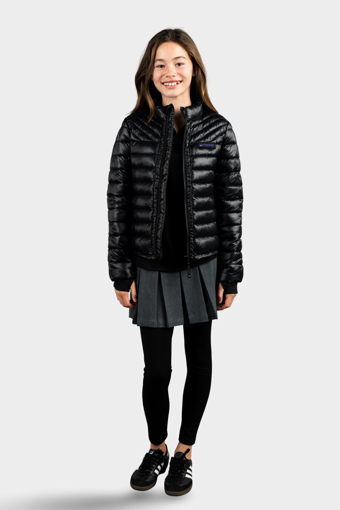 Marlborough Hi-Gloss Puffer Jacket Black