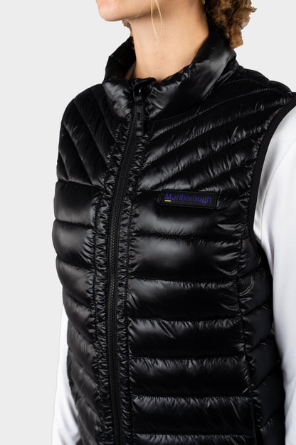 Marlborough Hi-Gloss Puffer Vest Black