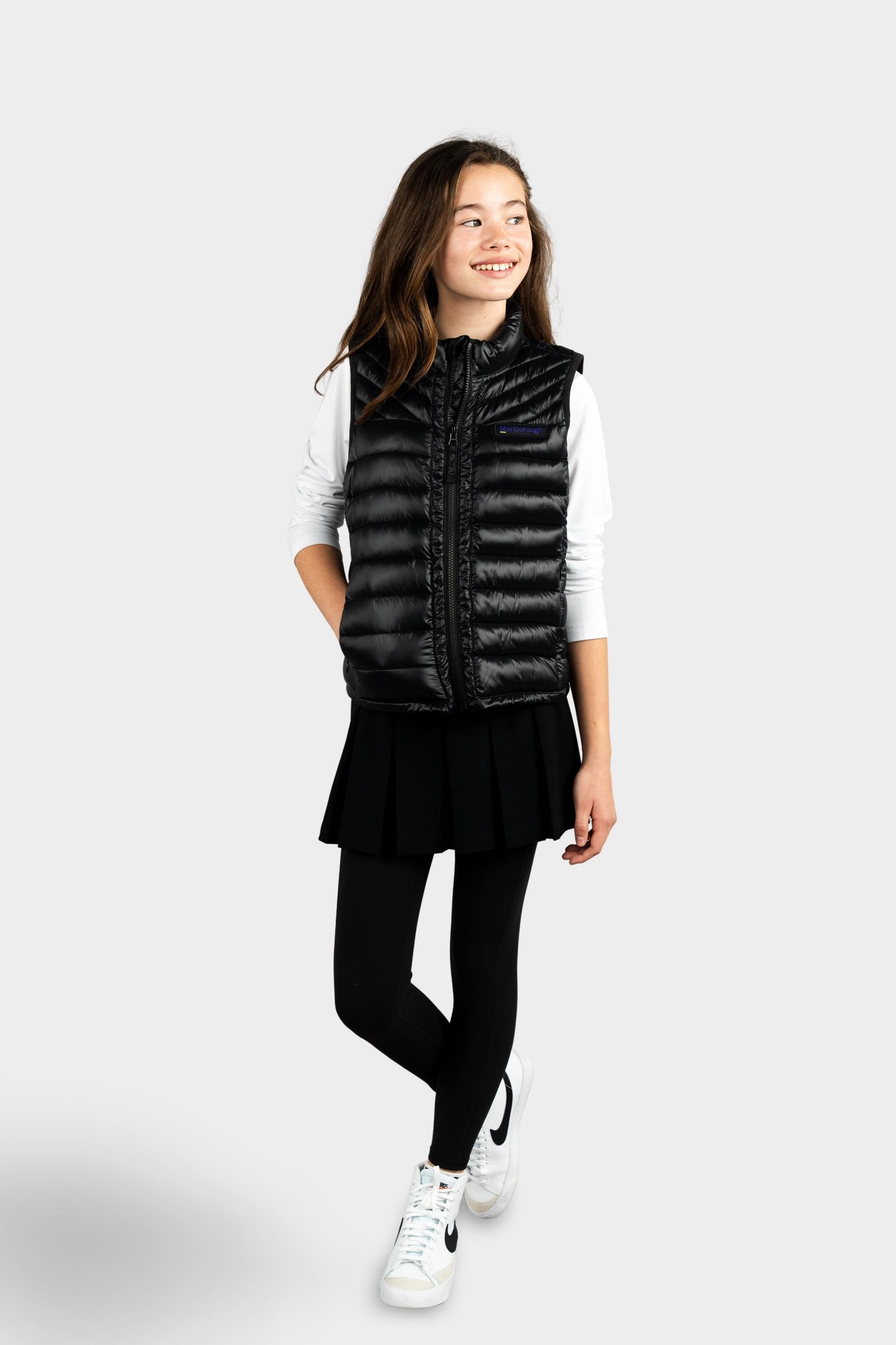 Marlborough Hi-Gloss Puffer Vest Black
