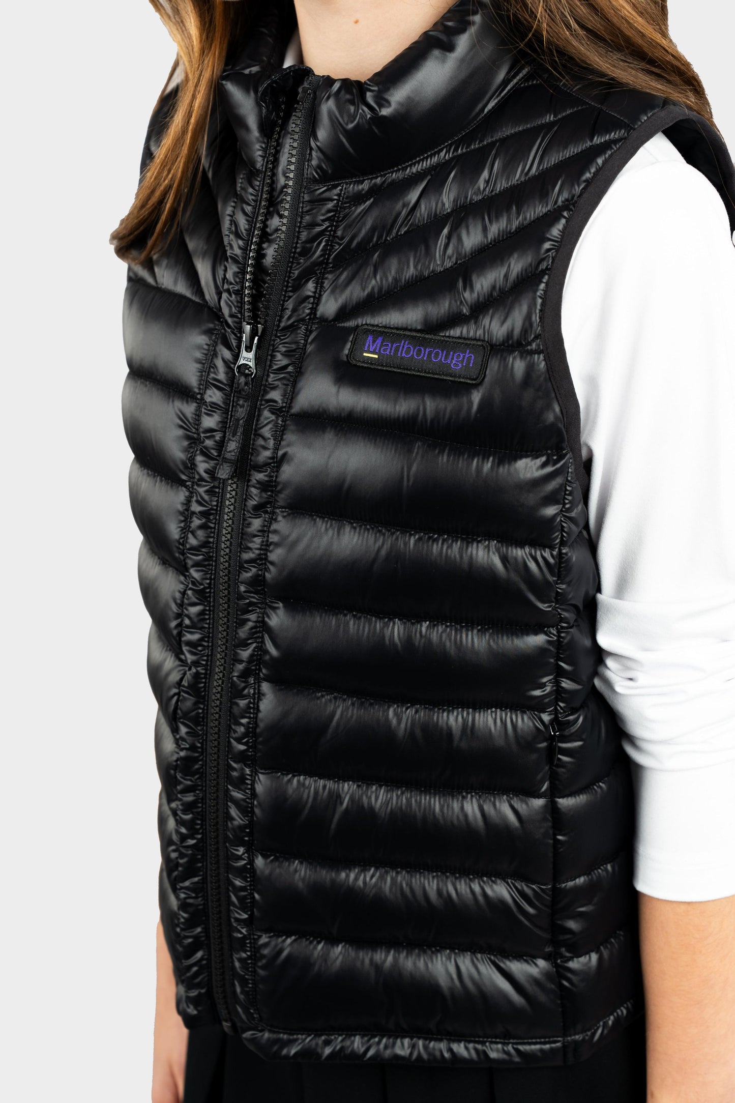 Marlborough Hi-Gloss Puffer Vest Black