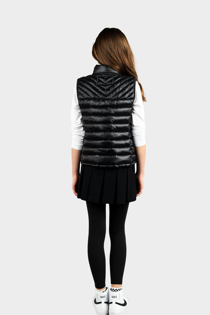 Marlborough Hi-Gloss Puffer Vest Black