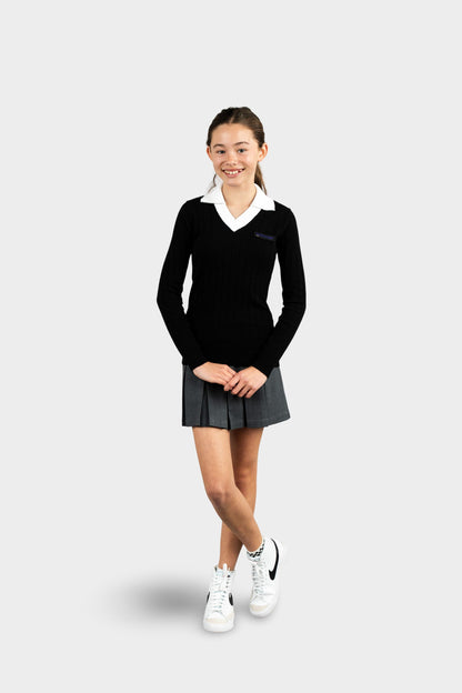 Marlborough Two-fer Pullover Black