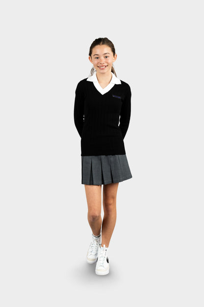 Marlborough Two-fer Pullover Black