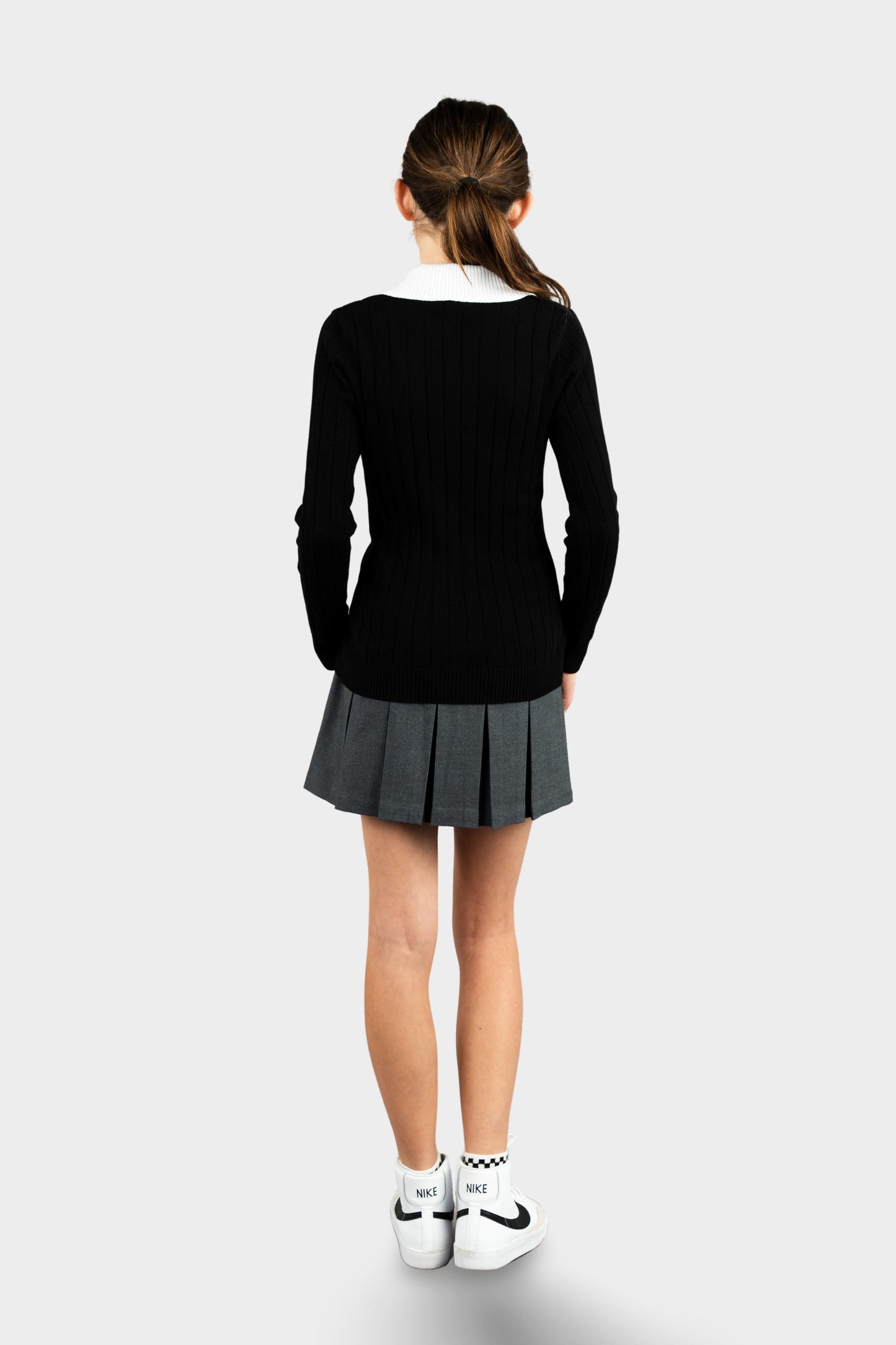 Marlborough Two-fer Pullover Black