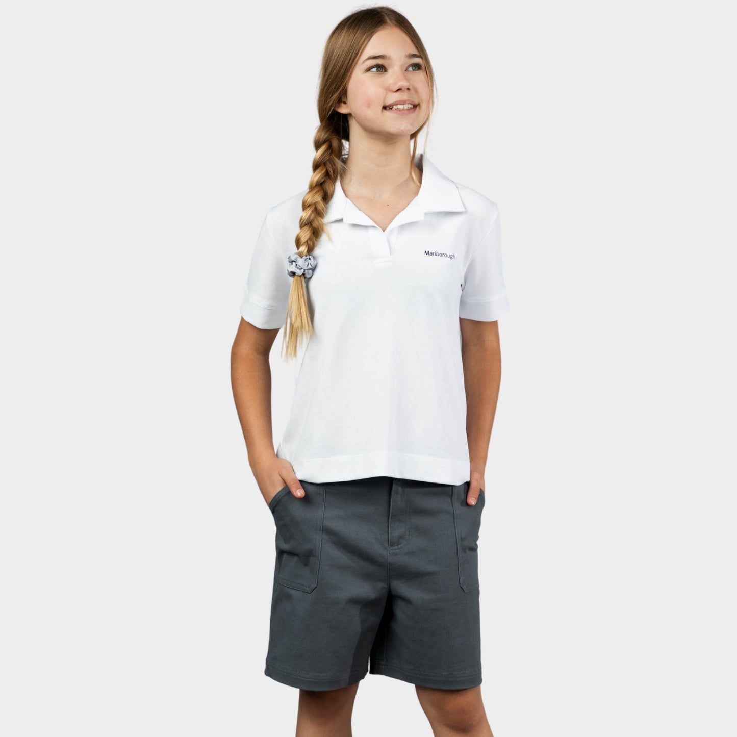 Marlborough Breezy Boxy Short Sleeve Polo White