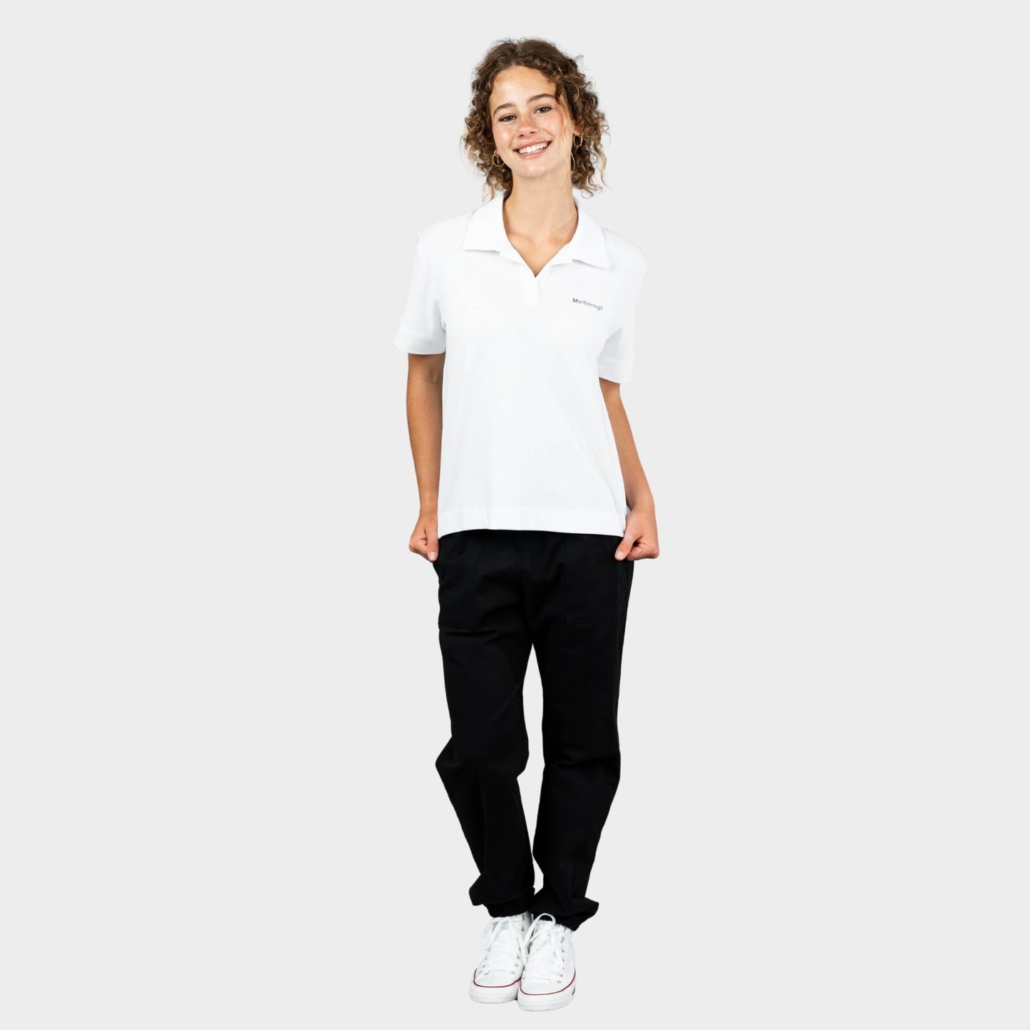 Marlborough Breezy Boxy Short Sleeve Polo White