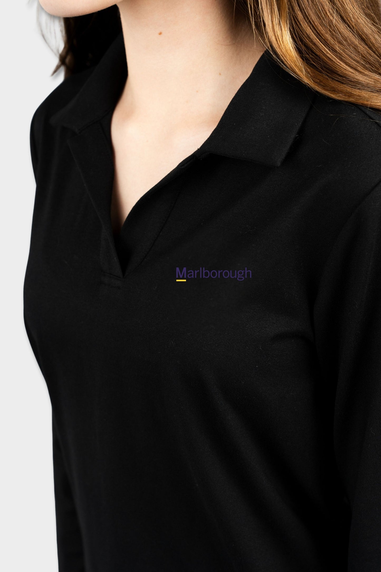 Marlborough Cozy Long Sleeve Polo Black