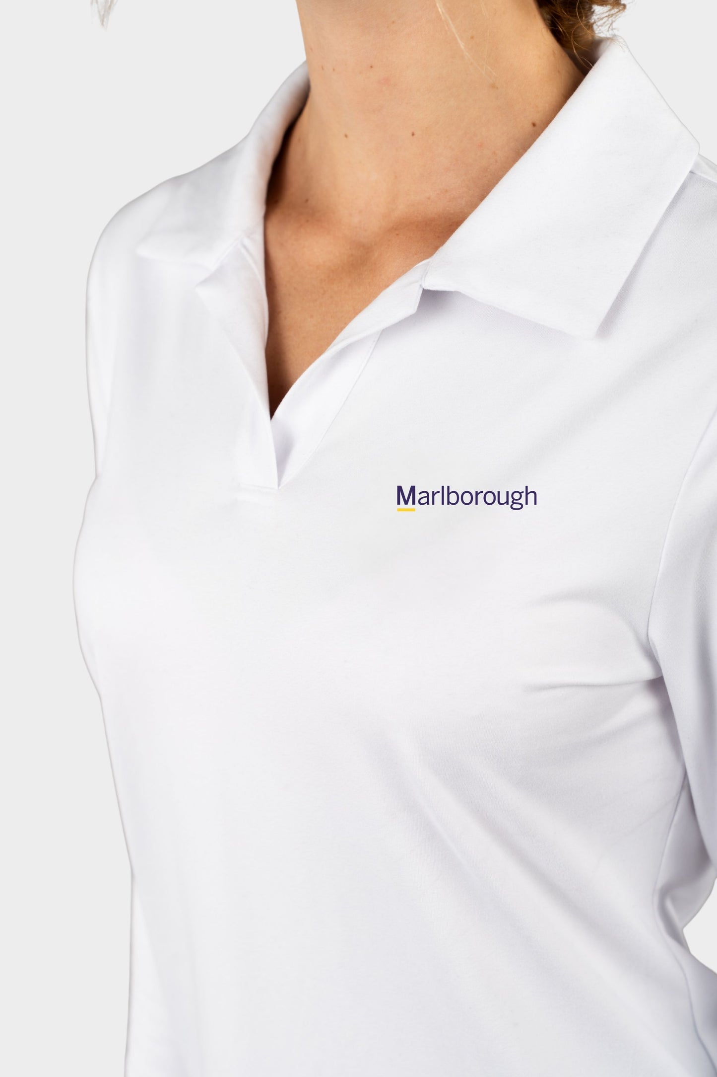 Marlborough Cozy Long Sleeve Polo White
