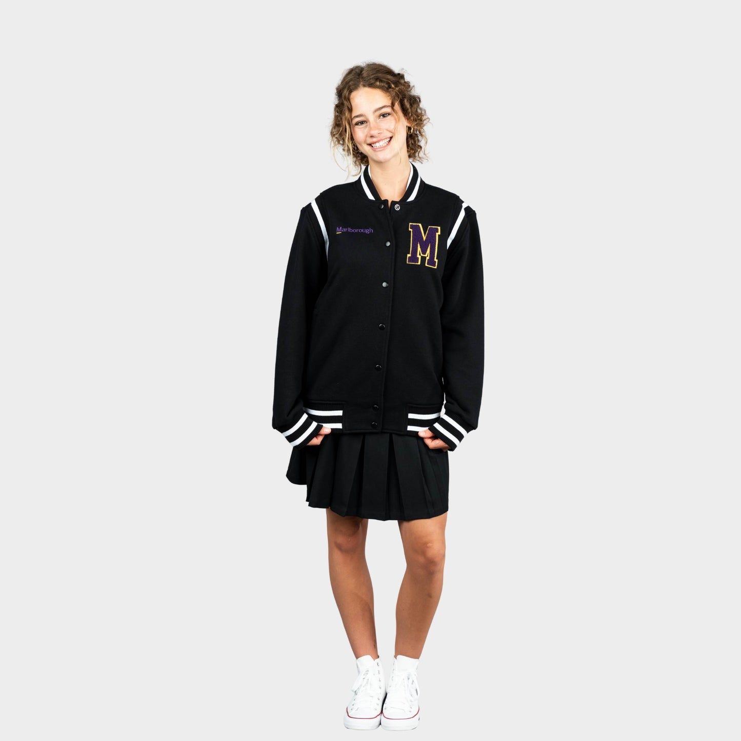 Marlborough Fleece Varsity Jacket Black
