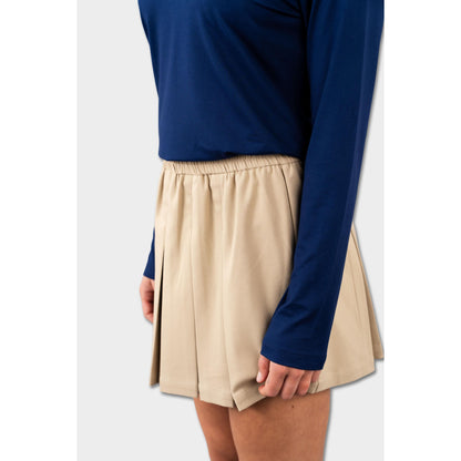 Modern Pleated Skirt Tan