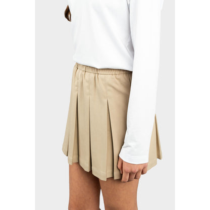 Modern Pleated Skirt Tan