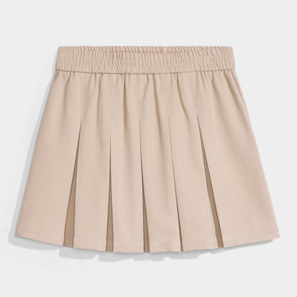 Modern Pleated Skirt Tan