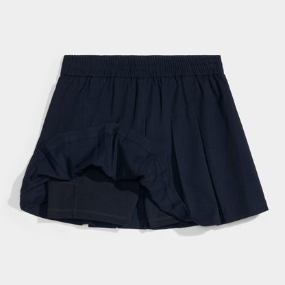 Modern Pleated Skirt with Bike Shorts Black
