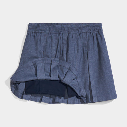 Modern Pleated Skirt with Bike Shorts Charcoal