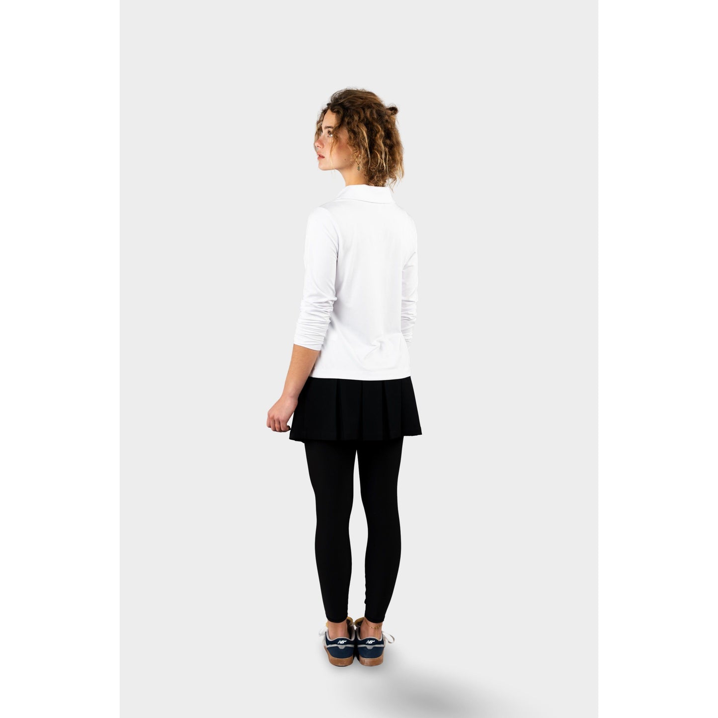 Modern Pleated Skirt with Long Leggings Black