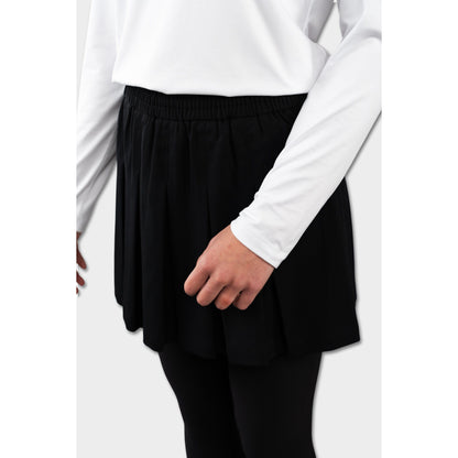 Modern Pleated Skirt with Long Leggings Black