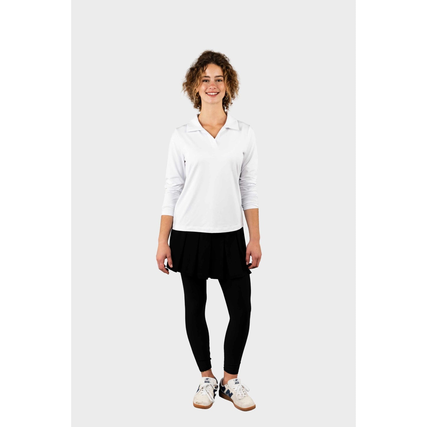 Modern Pleated Skirt with Long Leggings Black