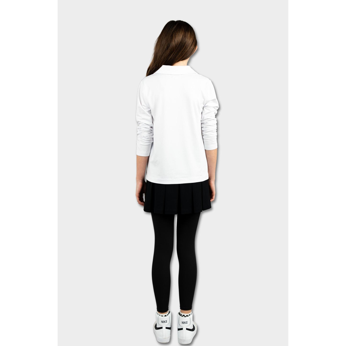 Modern Pleated Skirt with Long Leggings Black