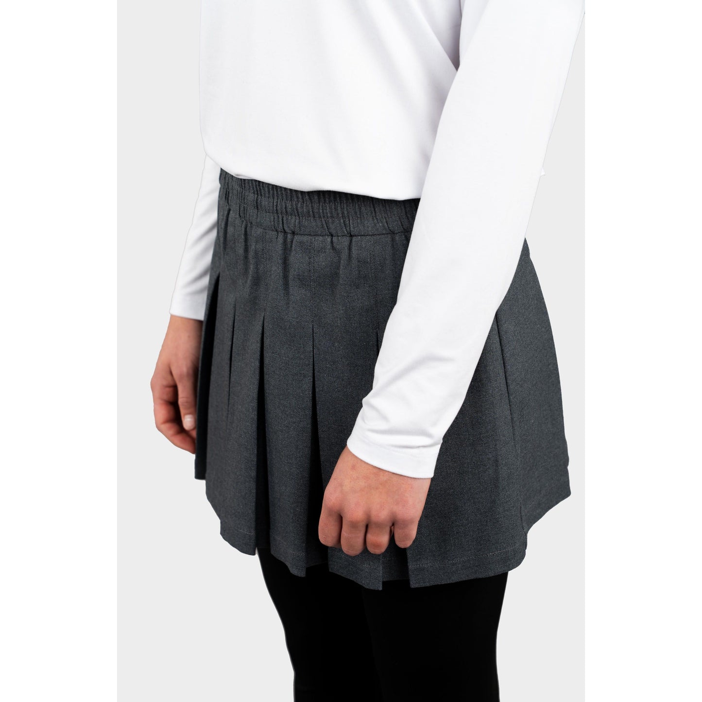 Modern Pleated Skirt with Long Leggings Charcoal