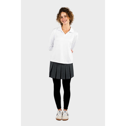 Modern Pleated Skirt with Long Leggings Charcoal