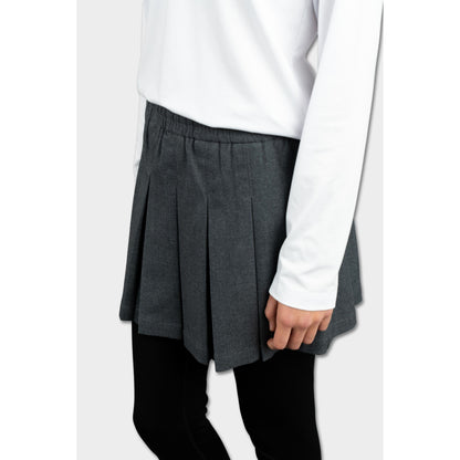 Modern Pleated Skirt with Long Leggings Charcoal
