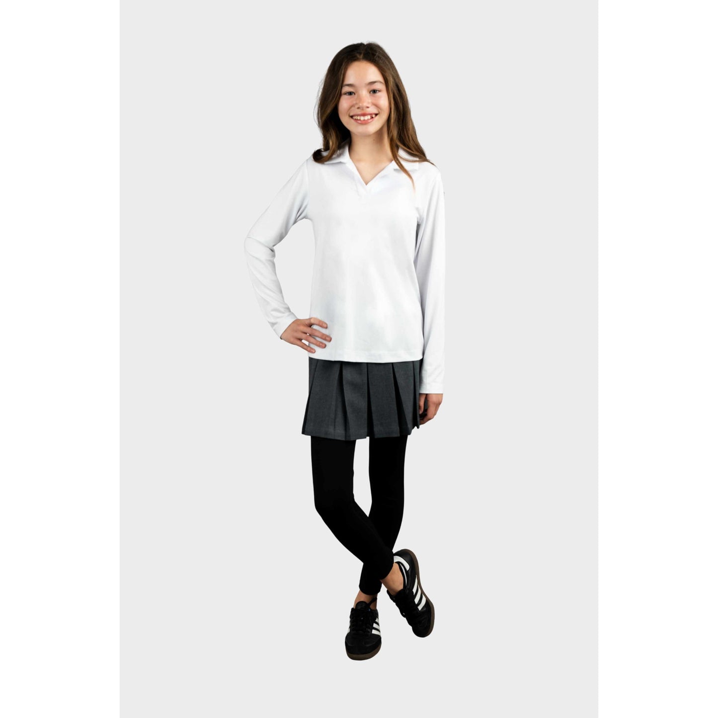 Modern Pleated Skirt with Long Leggings Charcoal